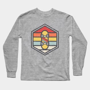 Retro Badge Skateboard Light Long Sleeve T-Shirt